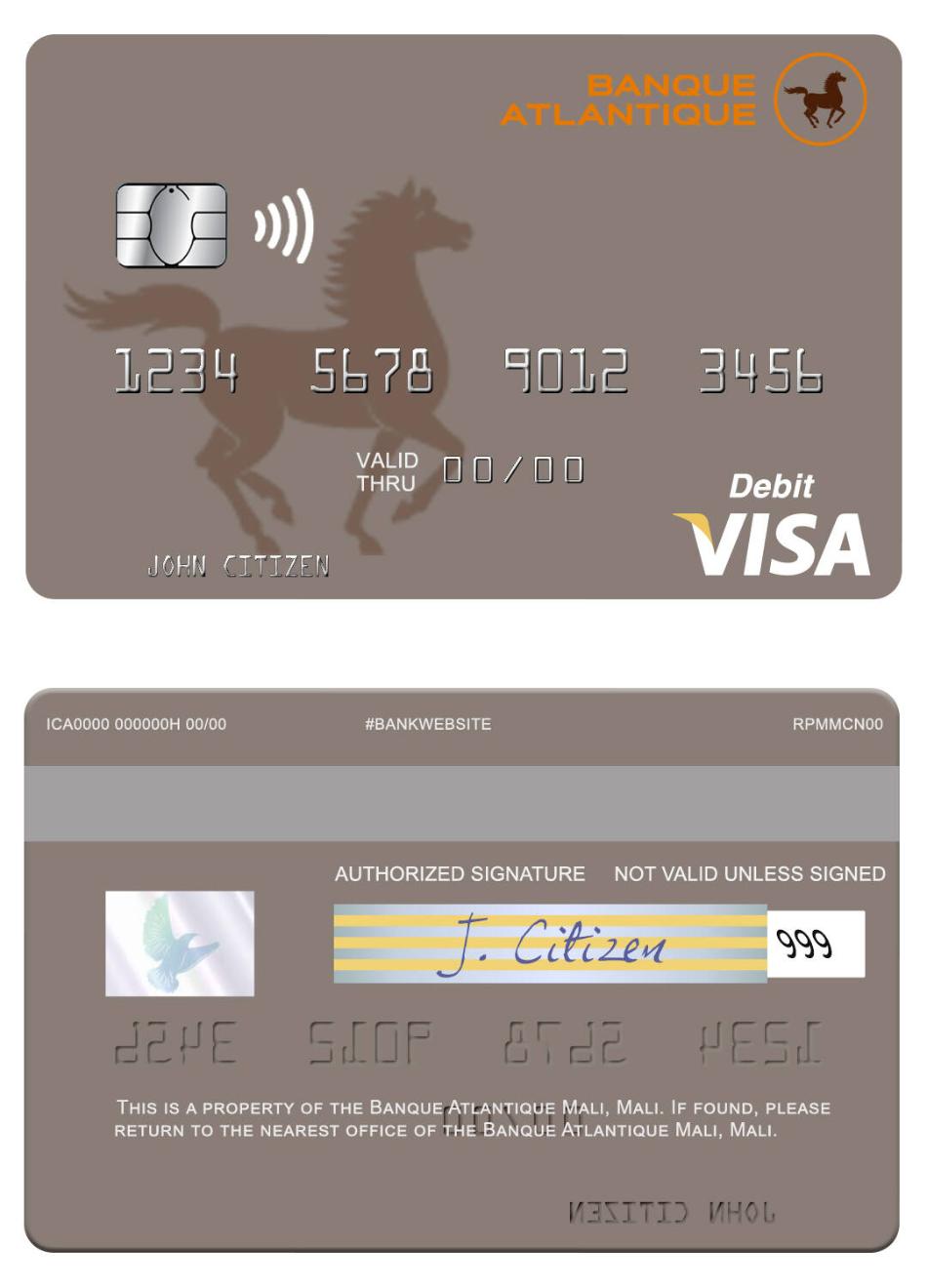 Mali Banque Atlantique Mali visa debit card
